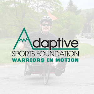 Warriors in Motion logo with veteran cycling in background