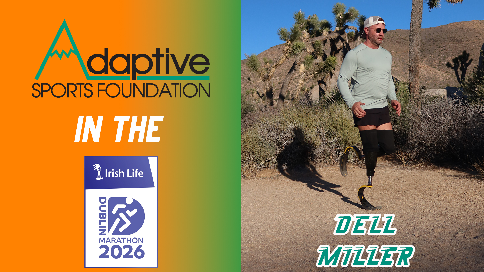 Adaptive Sports Foundation in the Irish Life Dublin Marathon 2026 - Dell Miller graphic