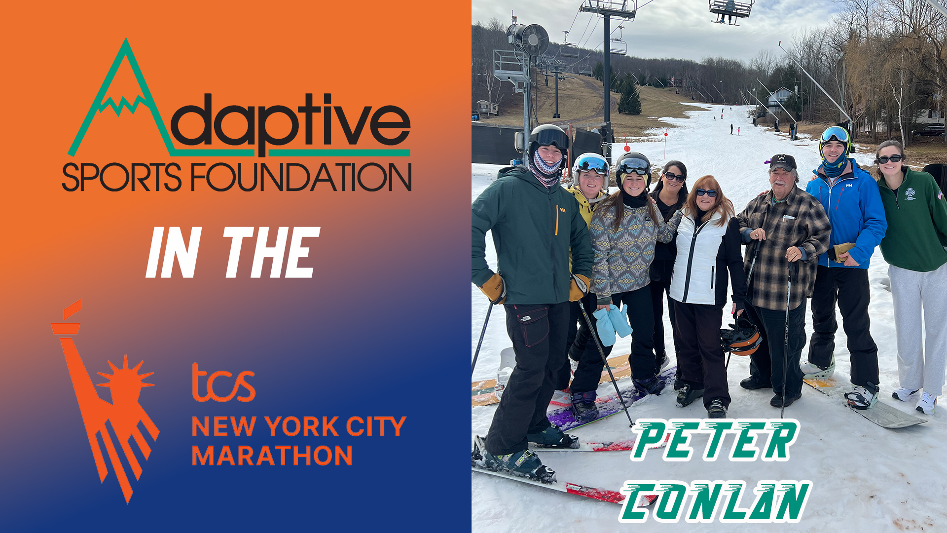 Adaptive Sports Foundation in the 2026 TCS New York City Marathon - Peter Conlan graphic