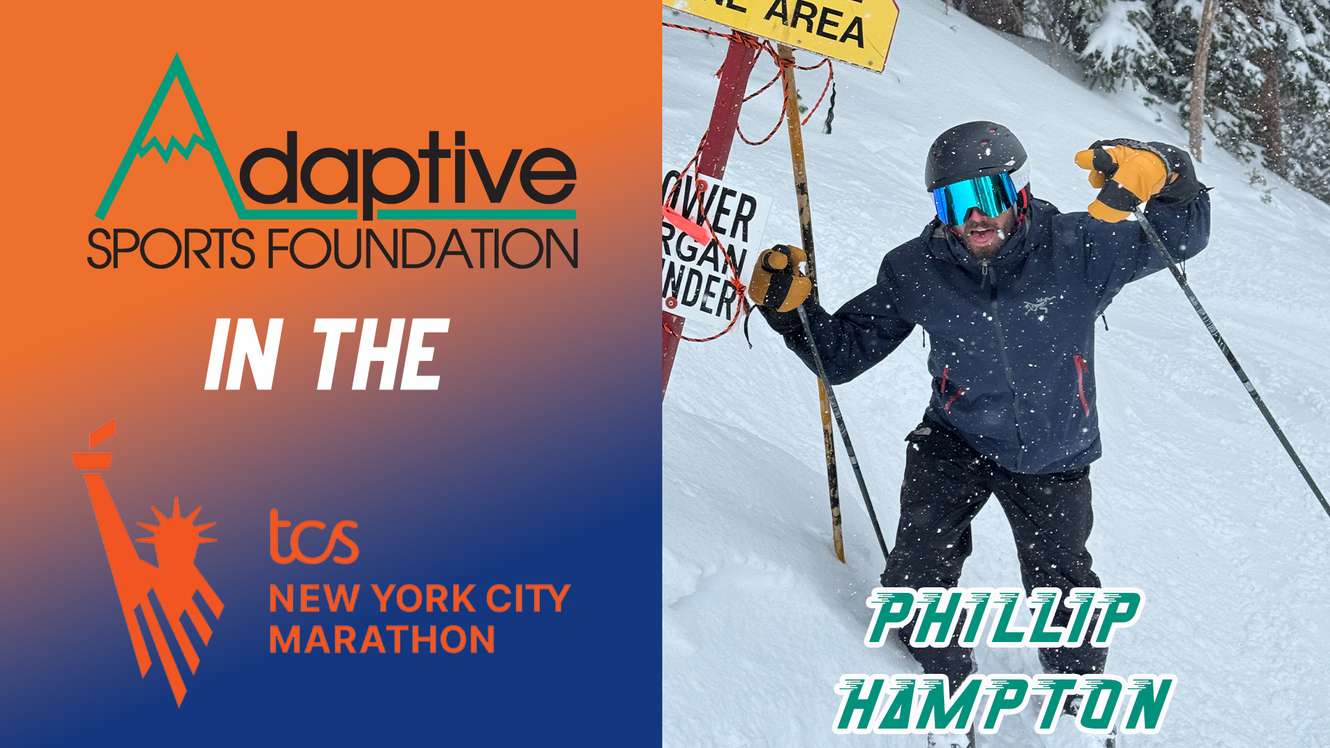Adaptive Sports Foundation in the 2026 TCS New York City Marathon - Phillip Hampton graphic