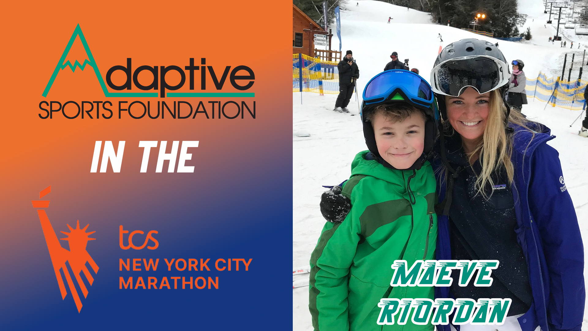 Adaptive Sports Foundation in the 2026 TCS New York City Marathon - Maeve Riordan graphic